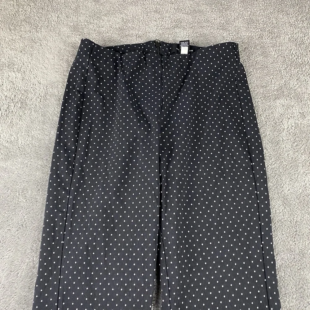 Who What Wear Trouser Womens 4 Black And White Polka Dot Mid‎ Rise